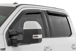 Ford F-150 Side Window Deflectors - Rough Country - Tape On Rain Guard - '17-'24
